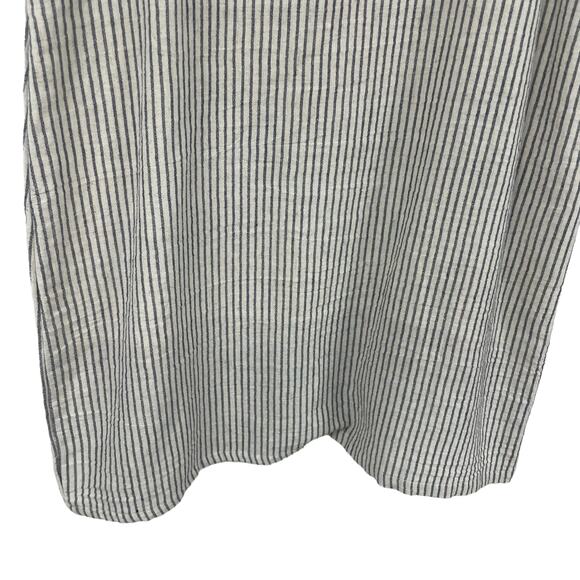 Ethereal By Paper Crane Cream Navy Striped Sleeveless Shift Dress Small - Picture 2 of 6